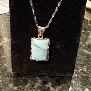 Turquoise sterling silver pendant with 18 inch chain